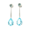 18K White Gold topaz and Diamond Drop Earrings