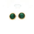 14K Yellow Gold Malachite Stud Earrings