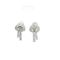 18K White Gold Vintage Love Know Diamond Drop Earrings
