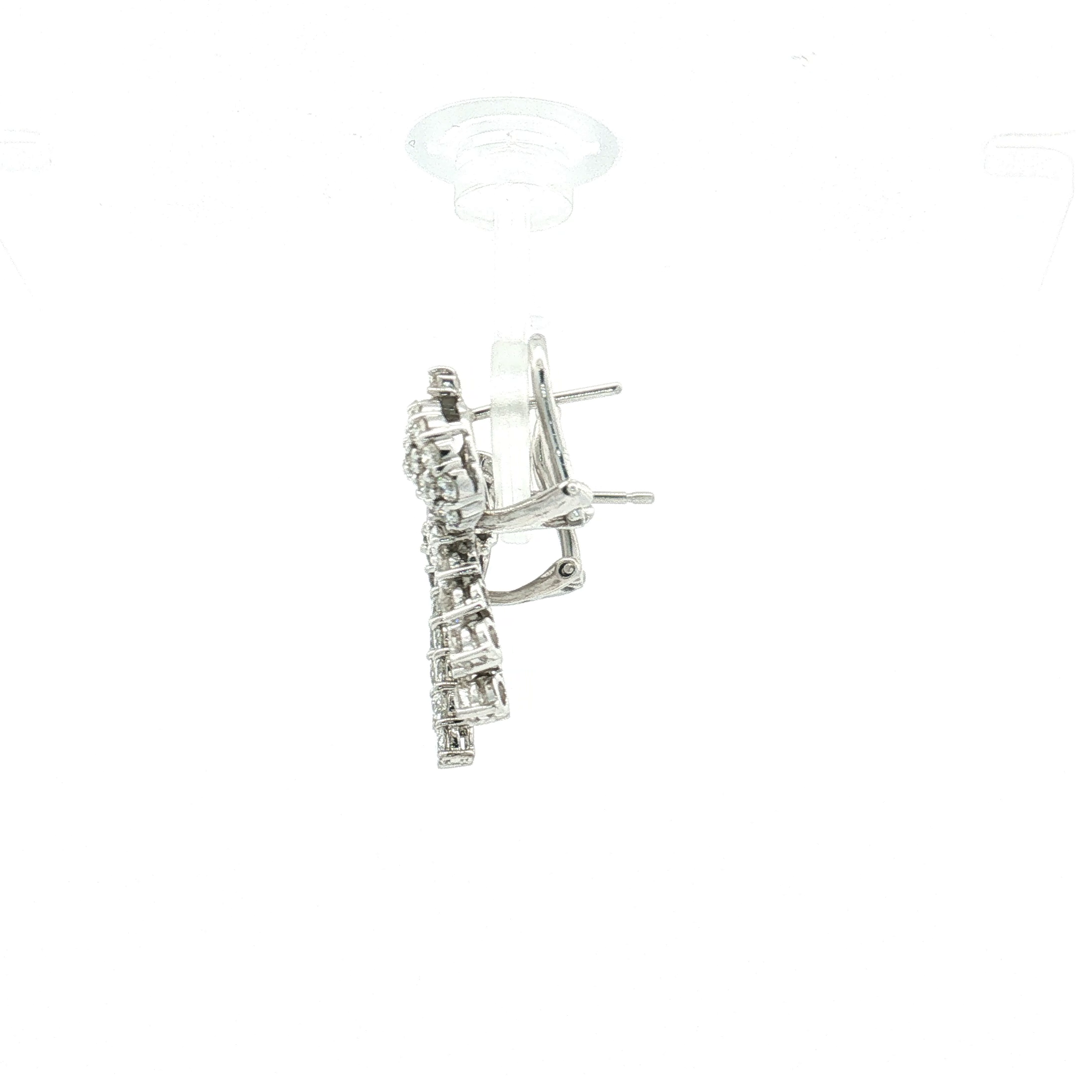 18K White Gold Vintage Love Know Diamond Drop Earrings