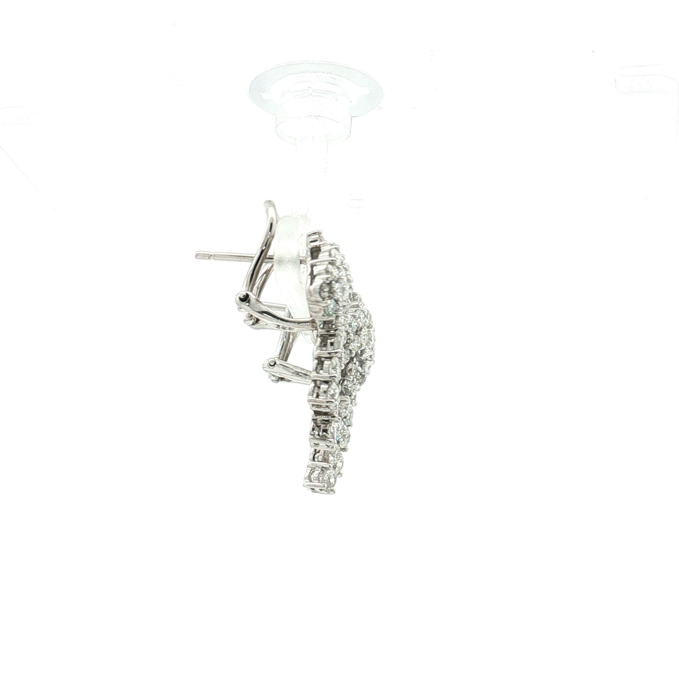 18K White Gold Vintage Love Know Diamond Drop Earrings