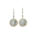 18K Yellow and White Gold Diamond Earrings