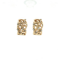 14K Yellow Gold Openwork Diamond Hoop Earrings