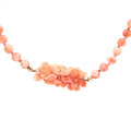 Carved Floral Coral Beaded Necklace