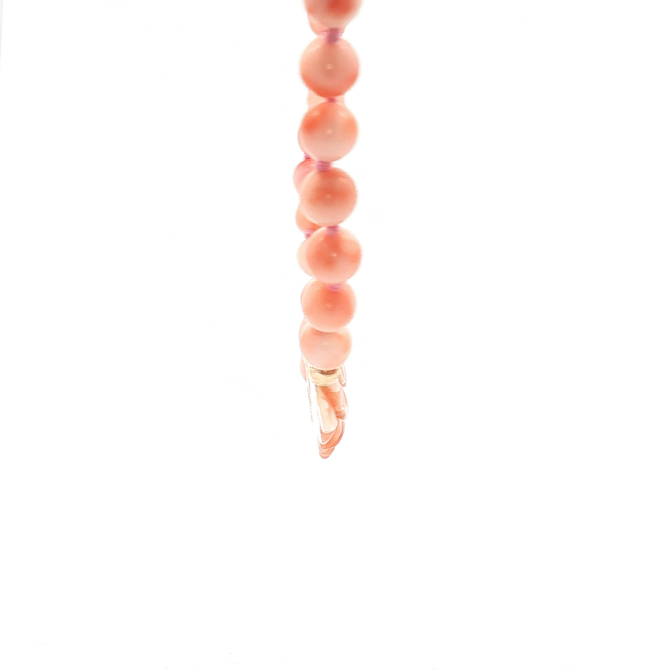 Carved Floral Coral Beaded Necklace