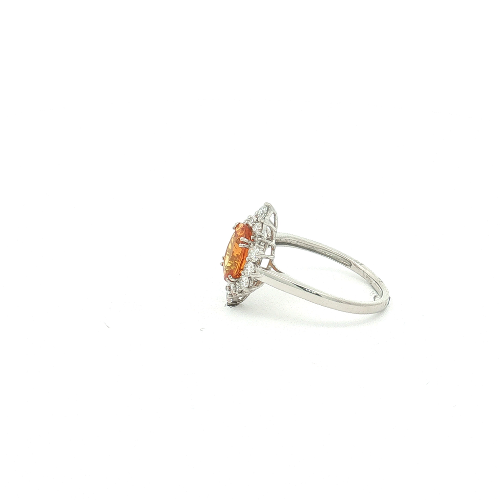 GIA Certified Platinum Sapphire and Diamond Ring