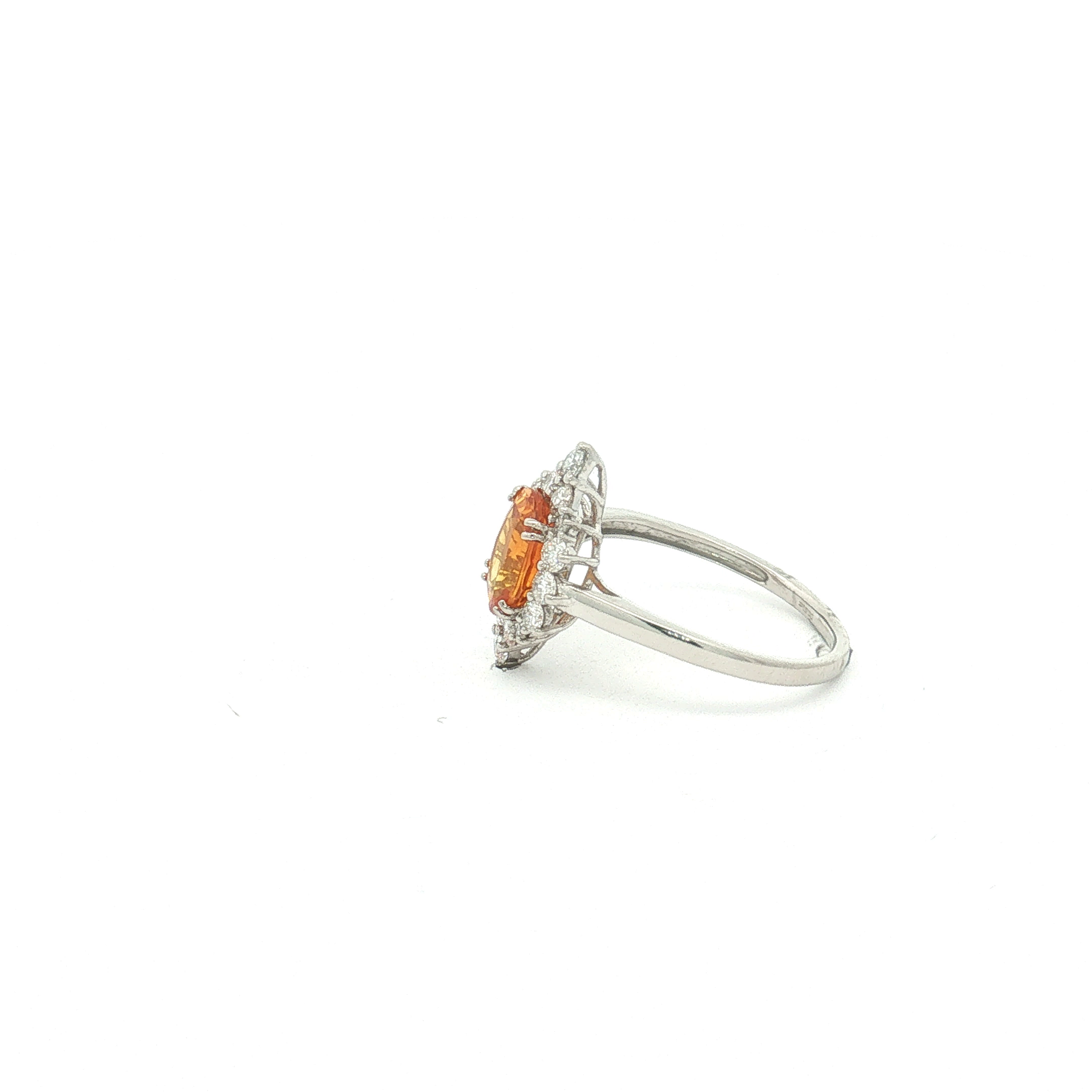 GIA Certified Platinum Sapphire and Diamond Ring