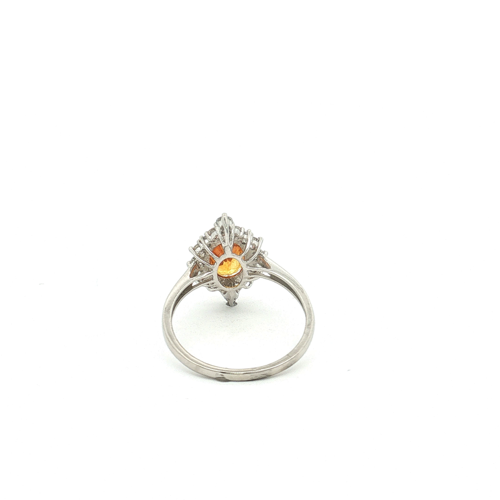 GIA Certified Platinum Sapphire and Diamond Ring