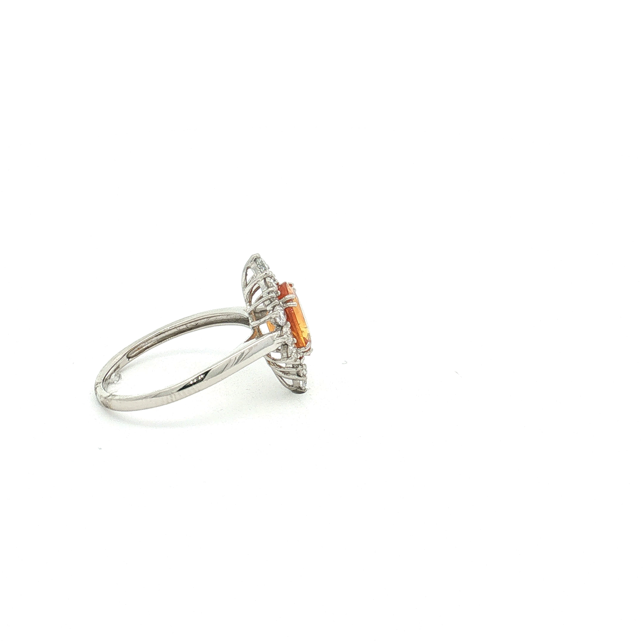 GIA Certified Platinum Sapphire and Diamond Ring