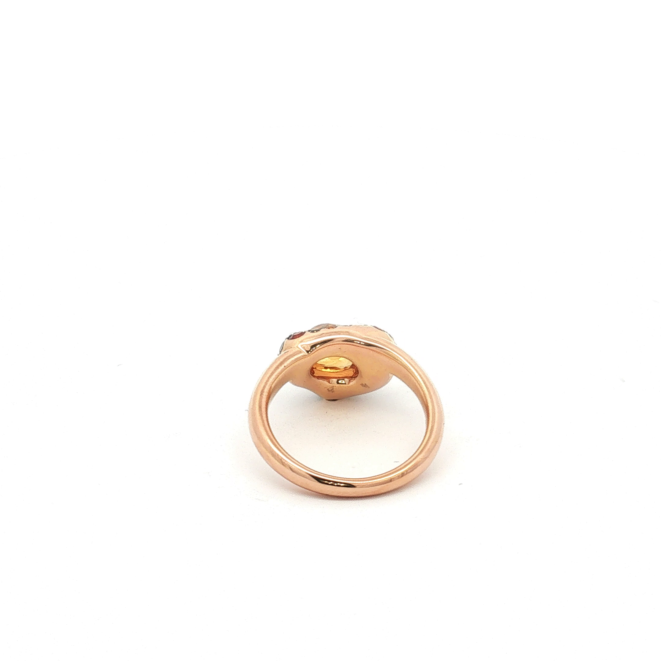 Bucherer 18K Rose Gold Citrine, Diamond and Sapphire Ring