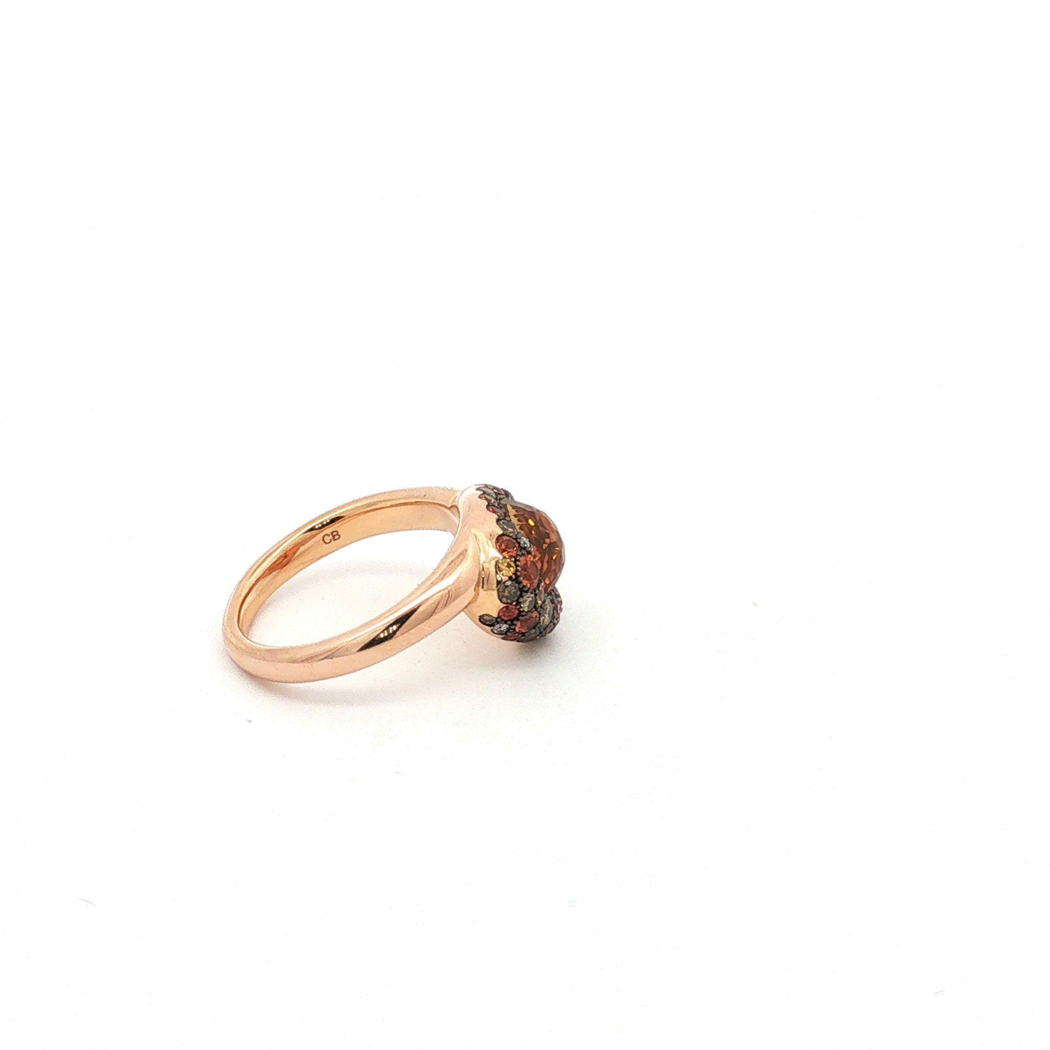 Bucherer 18K Rose Gold Citrine, Diamond and Sapphire Ring