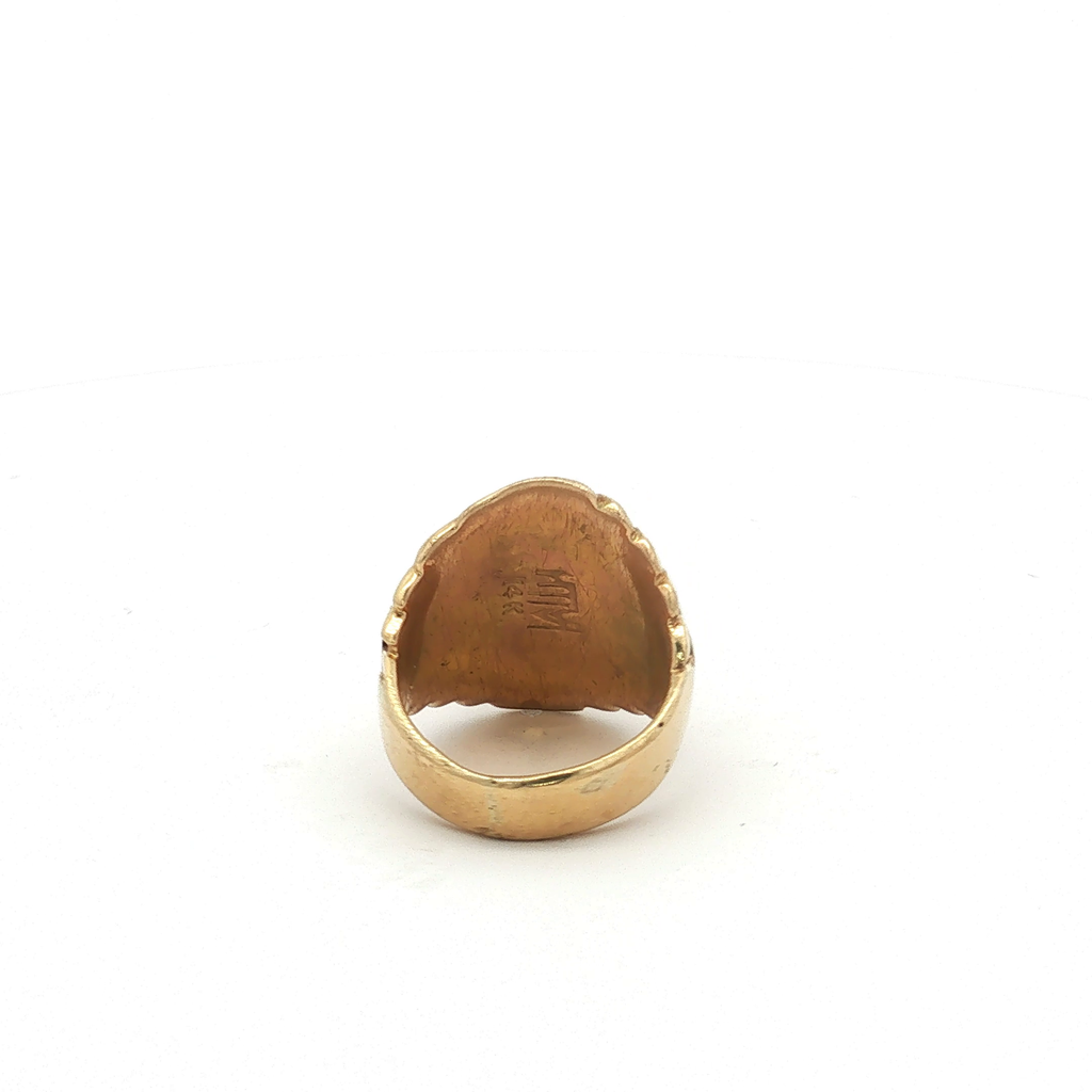 Vintage 14K Yellow Gold Native American Style Gold Quartz Ring