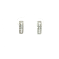 18K White Gold Diamond Huggie Earrings