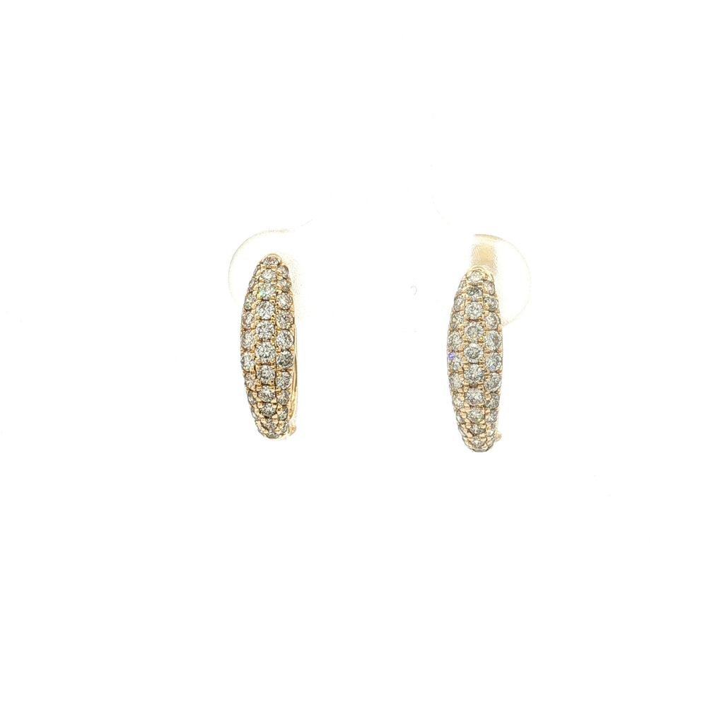 14K Yellow Gold Diamond Hoop Earrings