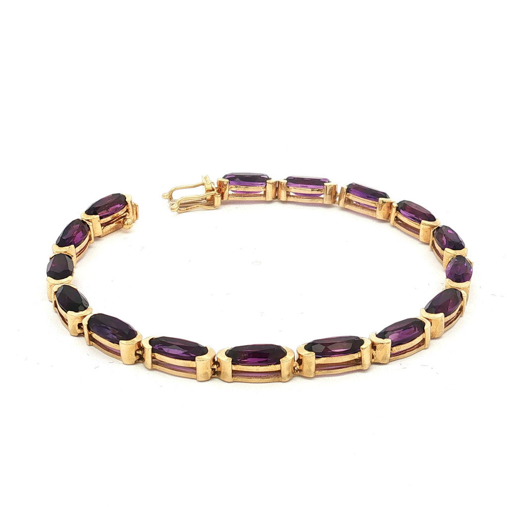 18K Yellow Gold Amethyst Bracelet