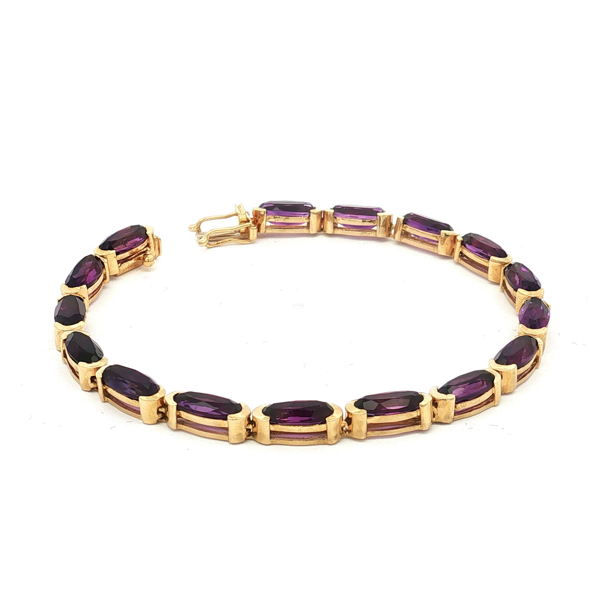 18K Yellow Gold Amethyst Bracelet