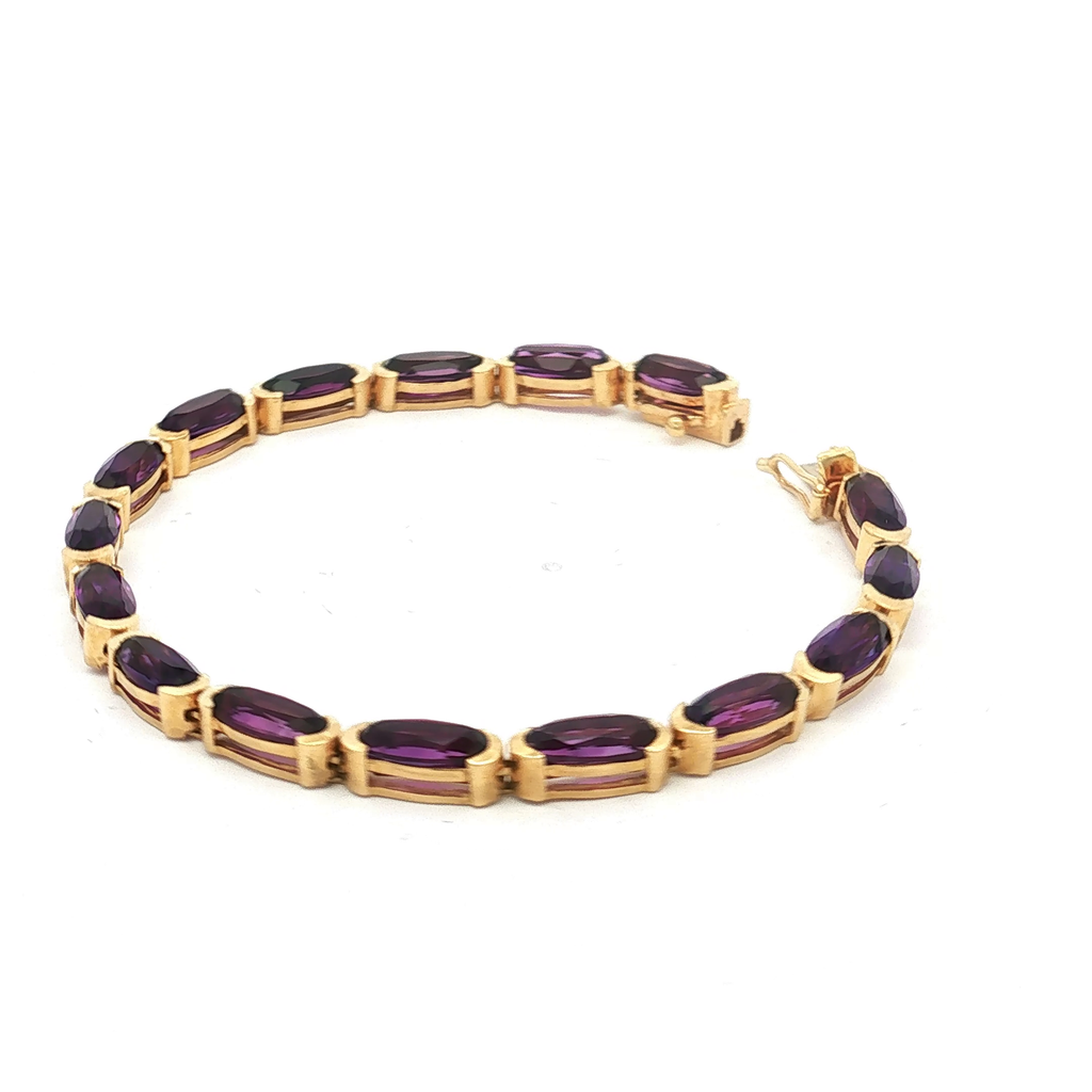 18K Yellow Gold Amethyst Bracelet
