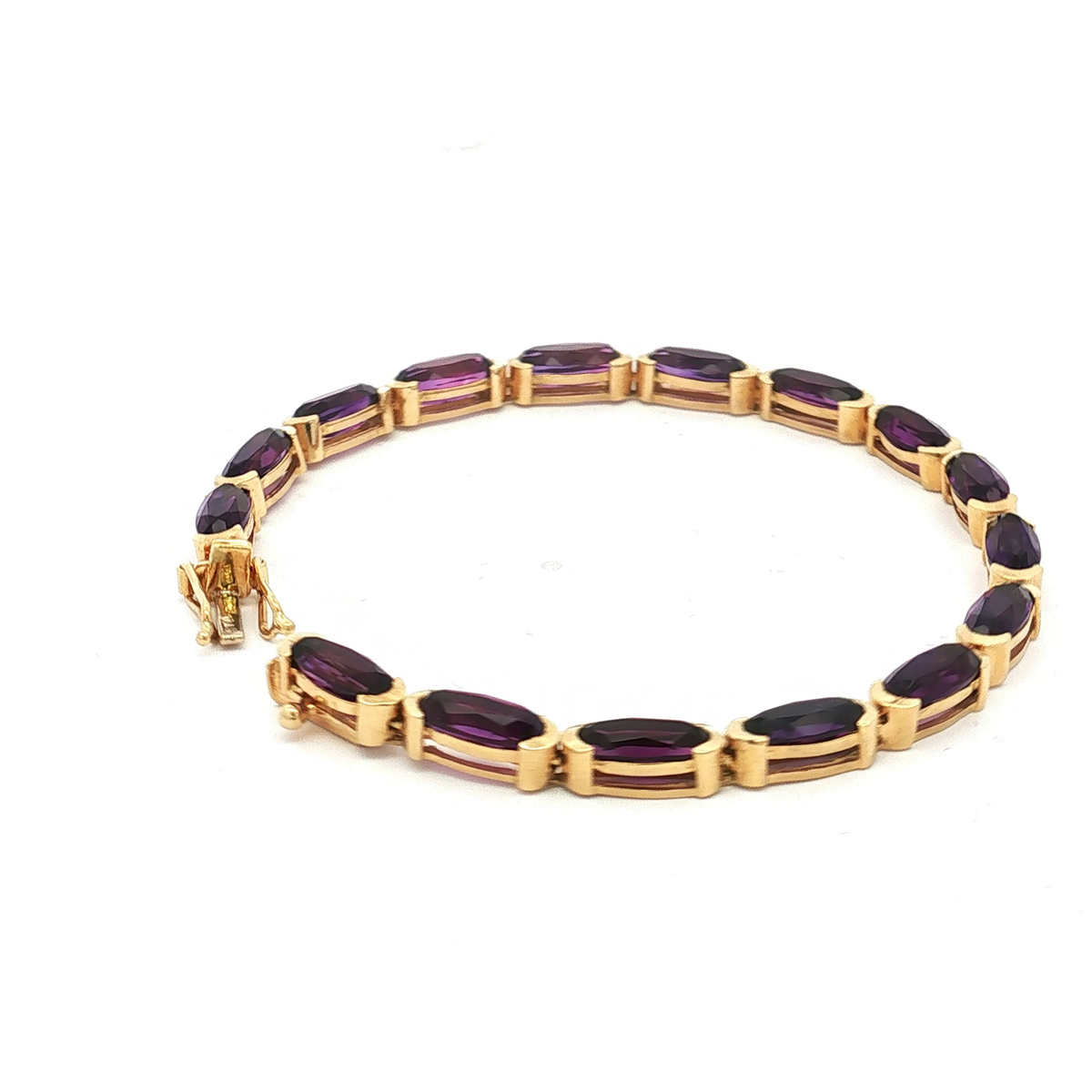 18K Yellow Gold Amethyst Bracelet