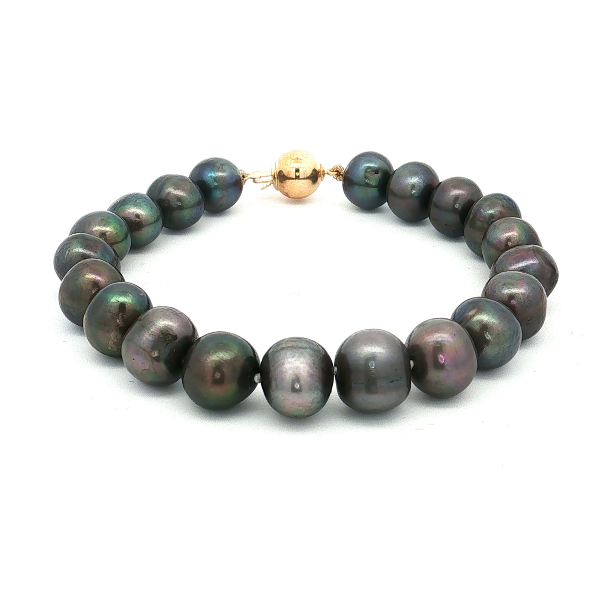 Tahitian Pearl Bracelet with 14K Yellow Gold Clasp