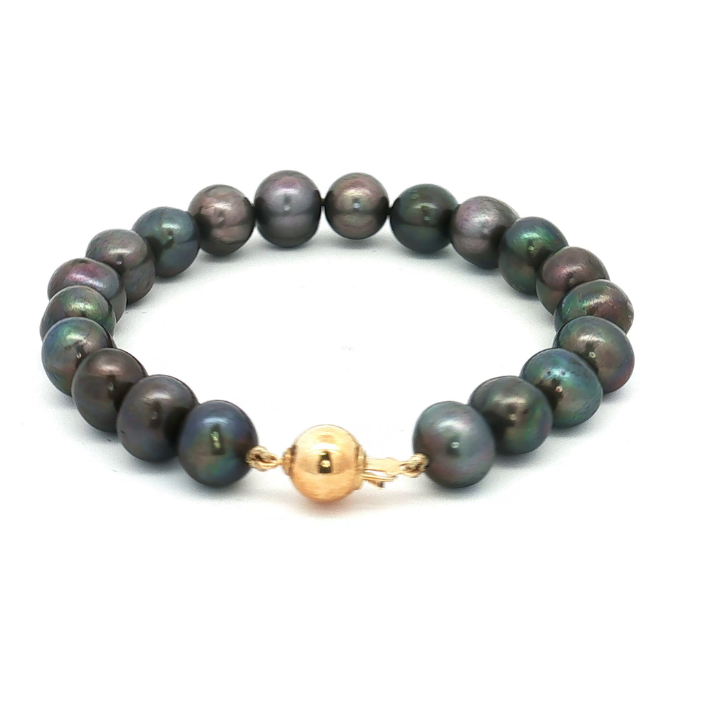 Tahitian Pearl Bracelet with 14K Yellow Gold Clasp