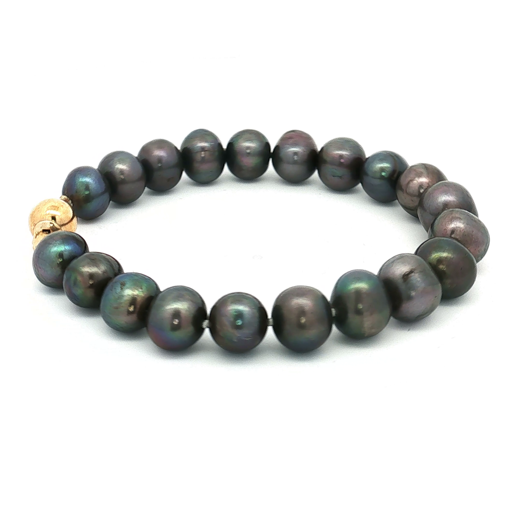 Tahitian Pearl Bracelet with 14K Yellow Gold Clasp