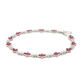 18K White Gold Diamond and Ruby Bracelet