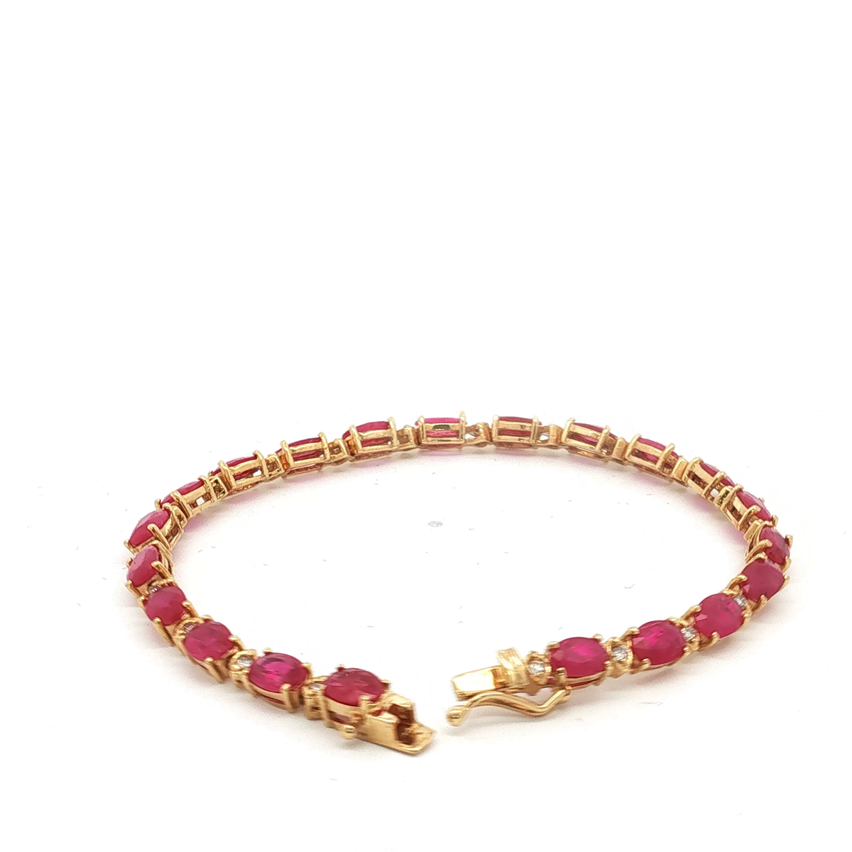 14K Yellow Gold Ruby and Diamond Bracelet