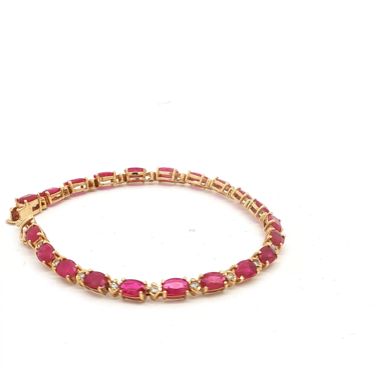14K Yellow Gold Ruby and Diamond Bracelet
