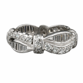 Platinum Estate Diamond Eternity Ring with Round & Baguette Diamonds