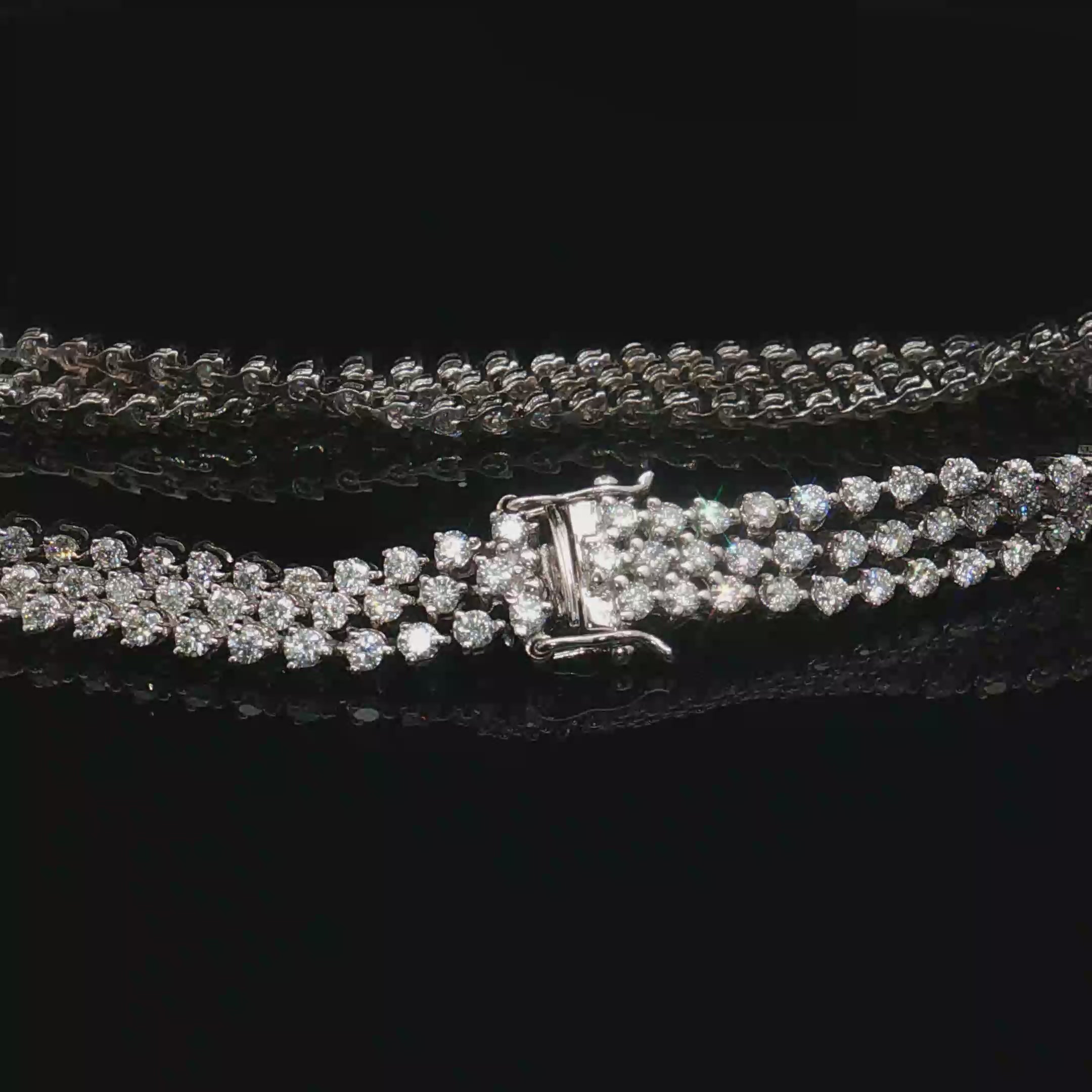 18K White Gold Triple Row 5.0 CTW Diamond Tennis Bracelet