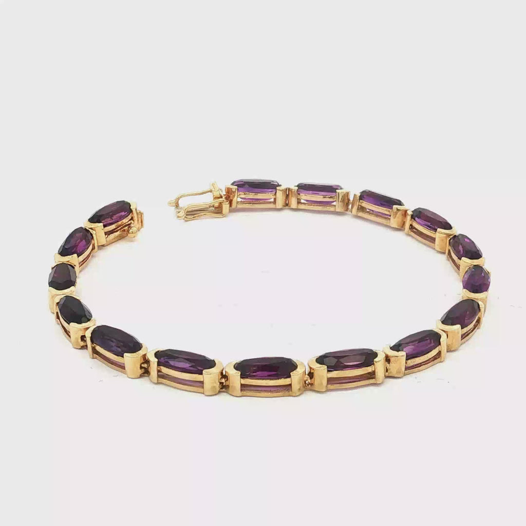 18K Yellow Gold Amethyst Bracelet