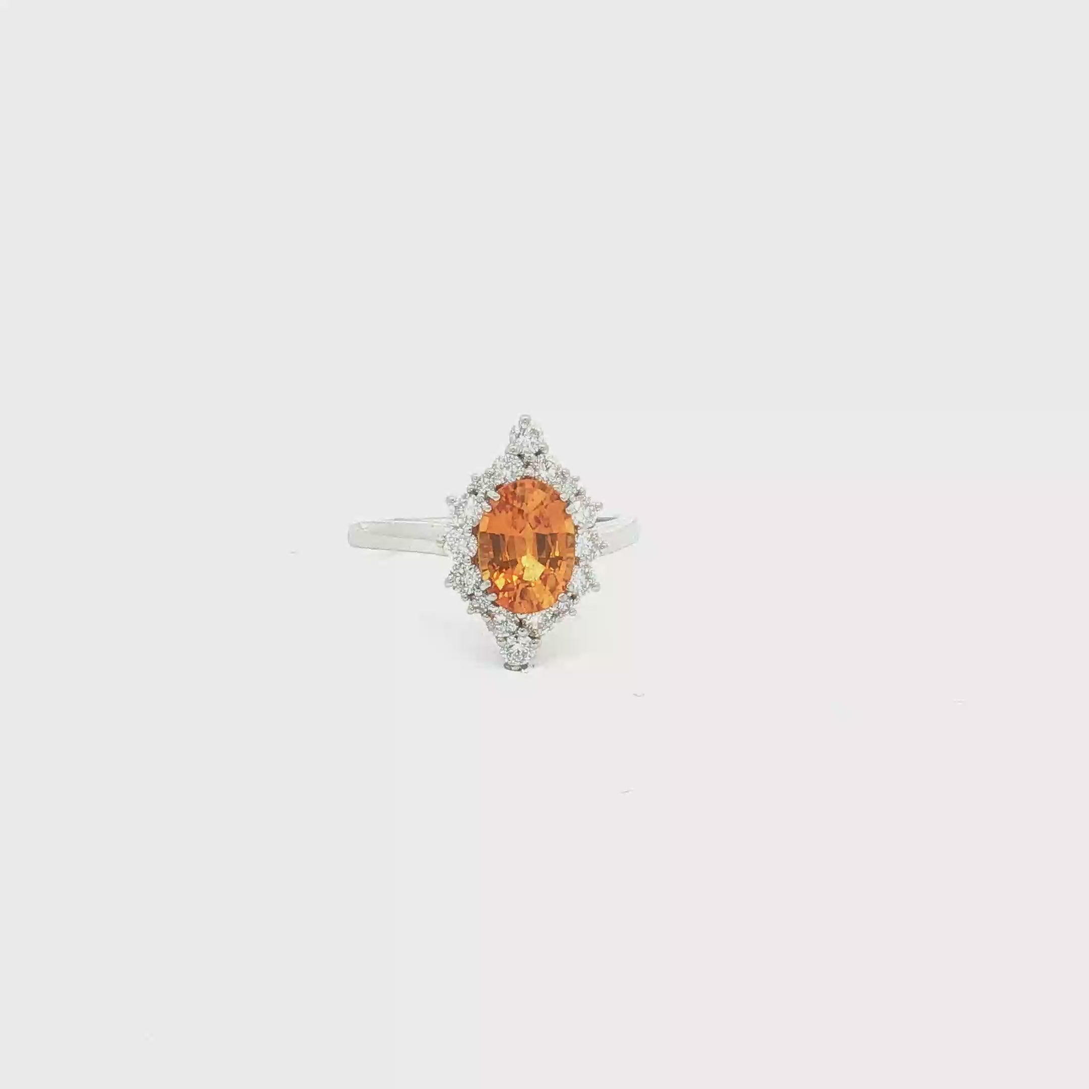 GIA Certified Platinum Sapphire and Diamond Ring