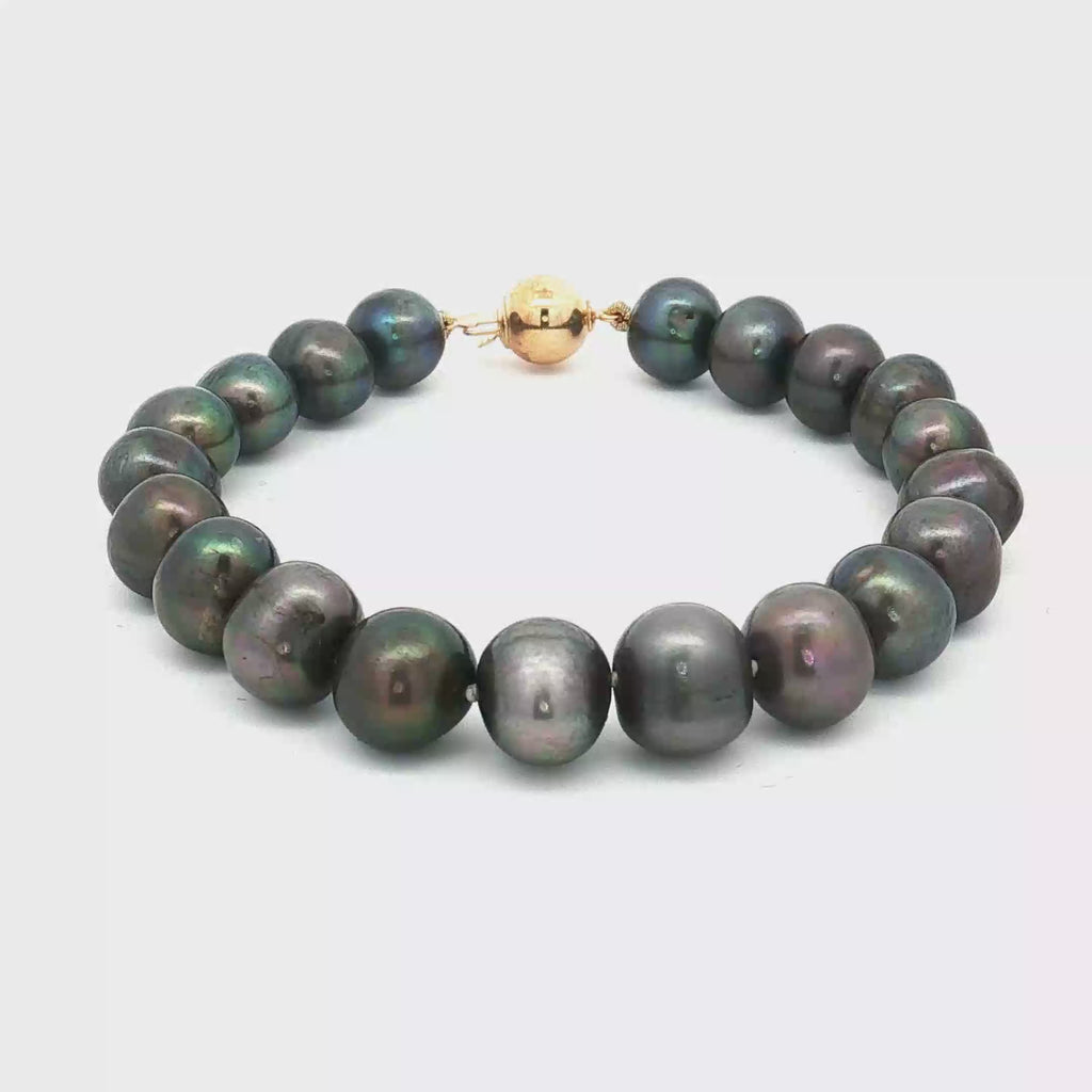 Tahitian Pearl Bracelet with 14K Yellow Gold Clasp