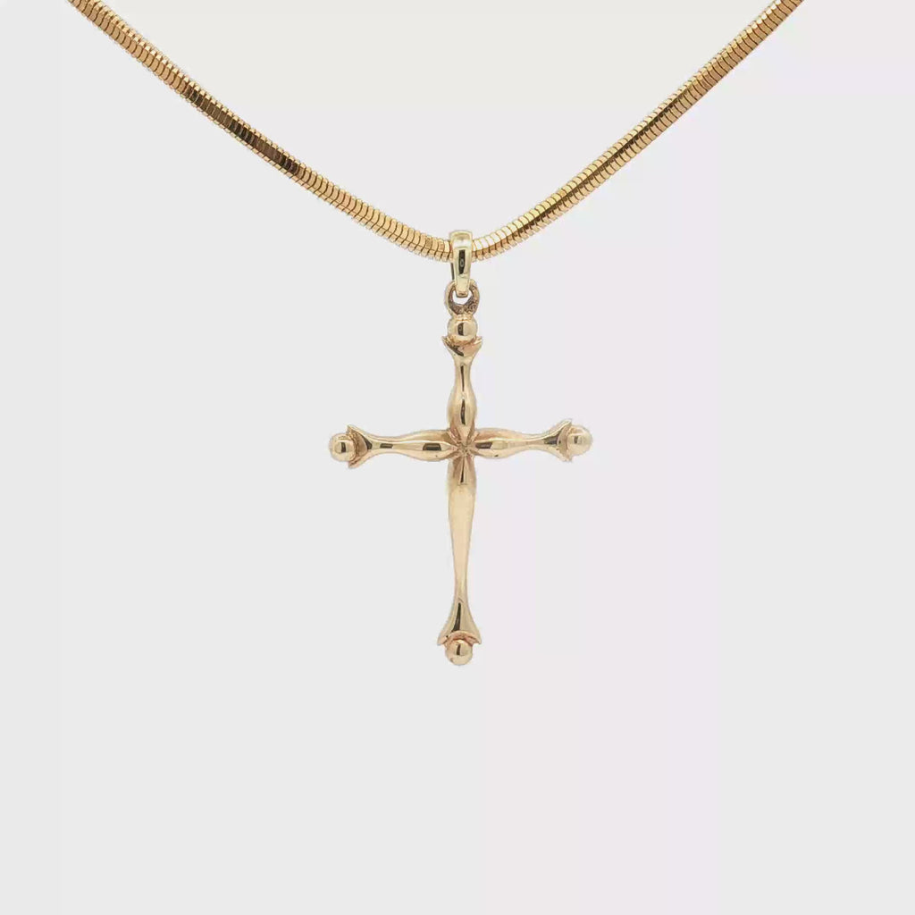 Estate 14K Yellow Gold Cross Pendant
