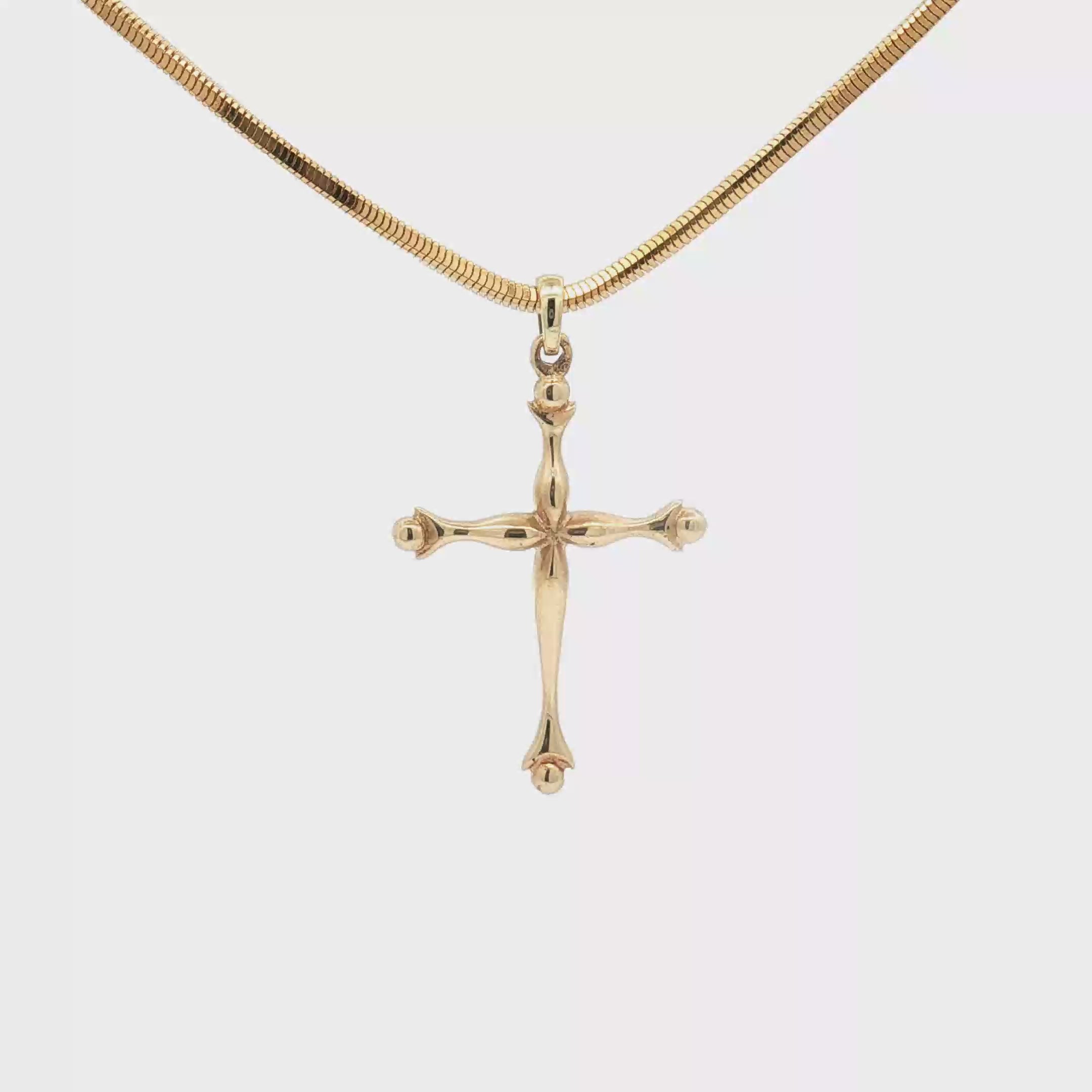 Estate 14K Yellow Gold Cross Pendant