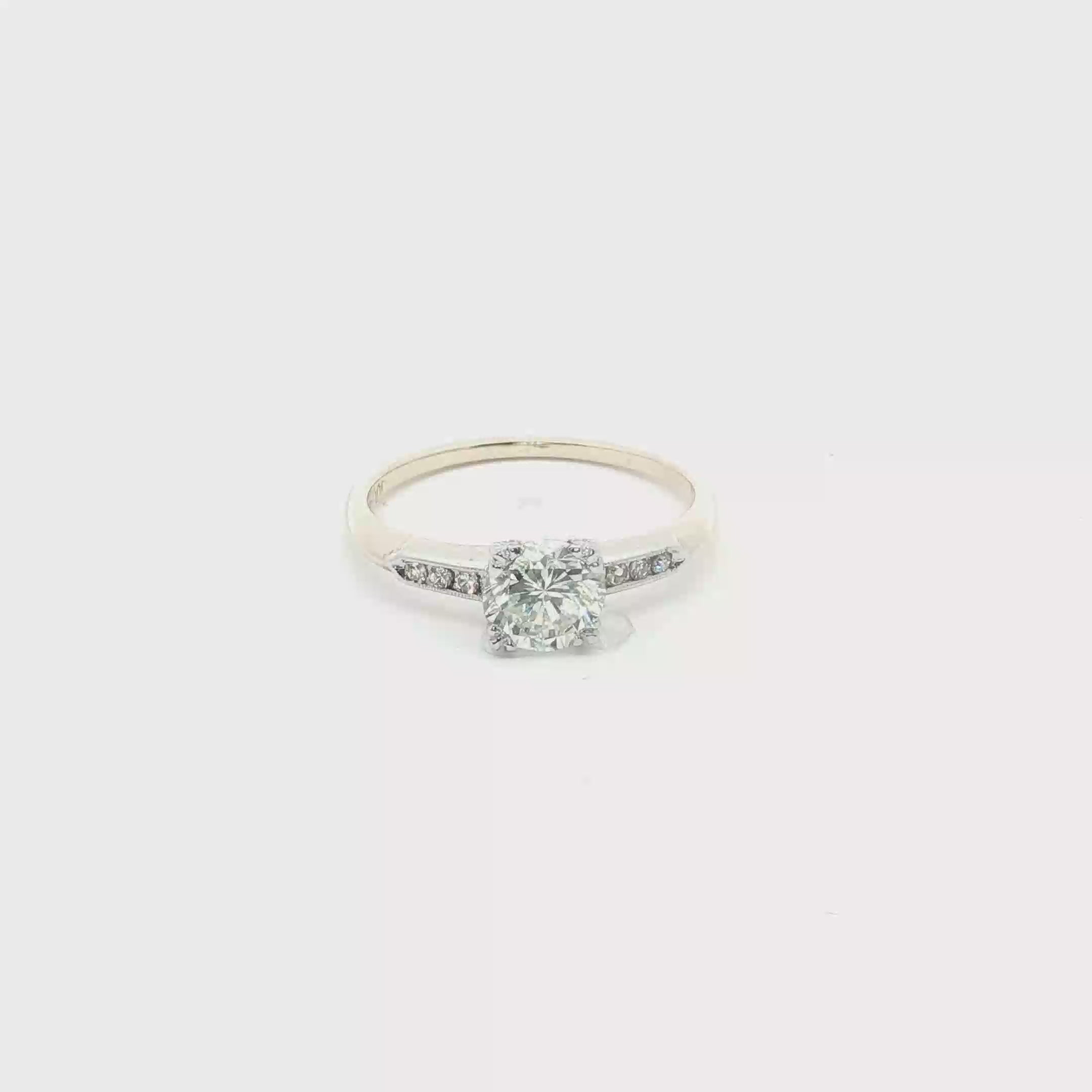 14K Two-Tone Gold Diamond Bridal Ring – 0.82ct J VS1 (GIA)