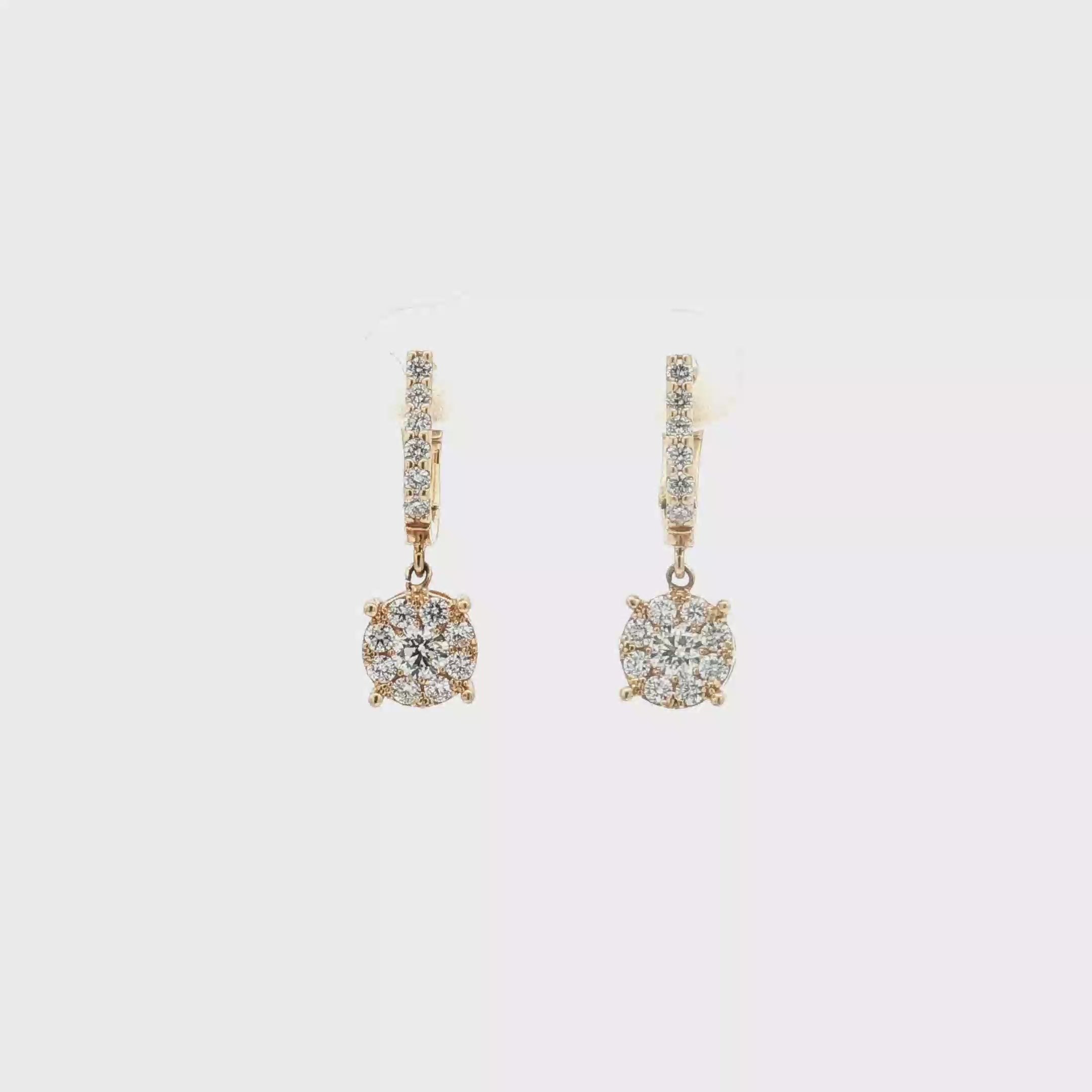 14K Yellow Gold Diamond Drop Earrings