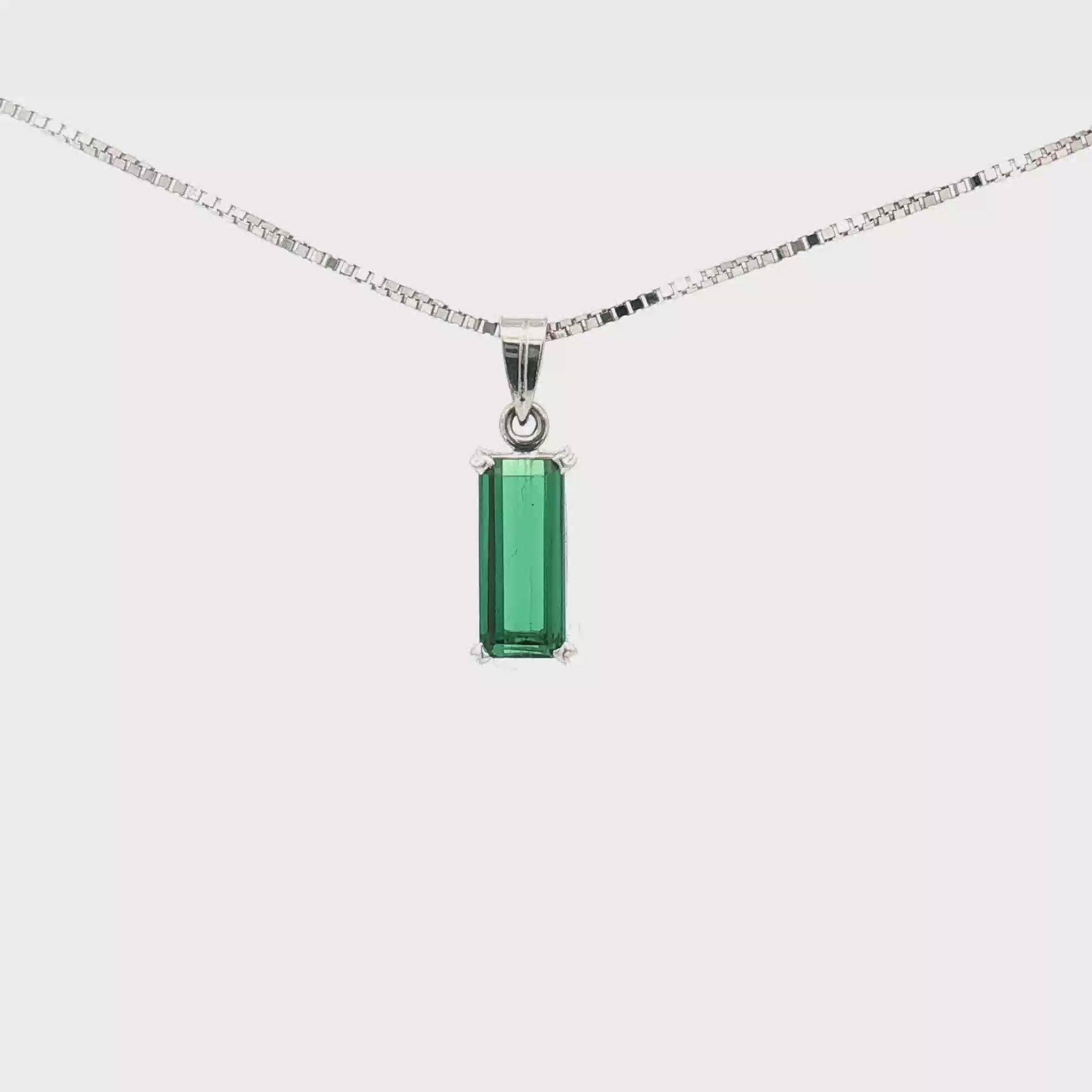 H. Stern 18k White Gold ~0.90 Carats Green Tourmaline Pendant